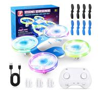 Korffe Mini Dron Para Niños De 6, 7, 8, 9 Y 10 Años, Avión Teledirigido De Juguete Para Niños Y Principiantes Con Luces Led, Ideal Para Interiores Y Exteriores, Ideal Como Regalo Para Y Niñas
