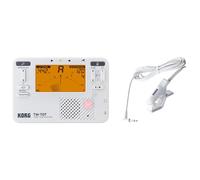 Korg TM70 Metrónomo y Afinador Cromático Combinados con Micrófono de Contacto - Blanco