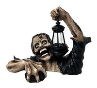 KORGALEY Estatua realista de zombi que se arrastra fuera de la tumba, farol, estatua de jardín, Halloween, gatear, decoración al aire libre