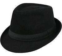 Korhleoh Niños-Feltro-Fedora-Trilby-Gorro-Gangster-Bambino Panama Derby Manhattan Sombrero Cubano Jazz-cap, Negro , Large