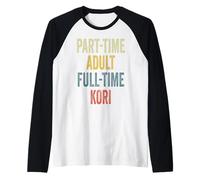 KORI Personalized Retro Girls Part-Time KORI Name Camiseta Manga Raglan