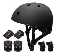 KORIMEFA Casco Infantil Equipo de Protección Patinete Patinaje con Casco Adjustable Rodilleras Coderas para Bicicleta Monopatín y Deportes Extremoscon de 3 a 13 años