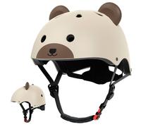 KORIMEFA Casco para Niños 44-50cm, Diseño Oso & Panda con Protecciones, Ideal para Bicicleta, Equilibrio y Juegos Interior, Niñas y Niños 1-7 Años