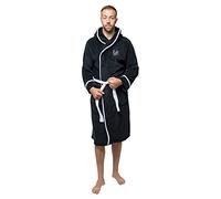 KORN - Albornoz clásico con logotipo de la banda, color negro y supersuave, unisex, Le Noir, L