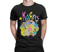Korn Issues Rock Band Men's T Shirt Amazing Tees Short Sleeve Round Neck T-Shirts Black L