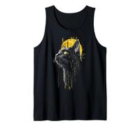 Korn-Ja Cat Dibujo Luna Obra de Arte Ilustración Gráfico Camiseta sin Mangas