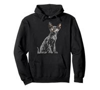 Korn-Ja Cat Lover Motif Retrato Texto Dibujo Arte Sudadera con Capucha