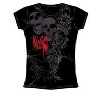 Korn - T-Shirt Korn Skinny Noir Skull Spray M (T-Shirt taille Medium)
