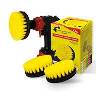 Kornely™Cepillo Premium para Taladro,Medianamente Rígido,Verde,Juego de 3 Piezas,13cm. Limpiador Profesional de Alta Potencia.No Raya las Superficies.Para Cocina,Estufa y Horno y Ollas Sucias Limpieza