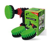 Kornely™Cepillo Premium para Taladro,Medianamente Rígido,Verde,Juego de 3 Piezas,13cm. Limpiador Profesional de Alta Potencia.No Raya las Superficies.Para Cocina,Estufa y Horno y Ollas Sucias Limpieza