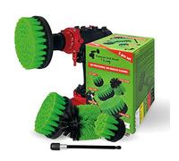 Kornely™Cepillo Premium para Taladro,Medianamente Rígido, Verde, Juego de 5 Piezas. Limpiador Profesional de Alta Potencia. No Raya las Superficies. Para Cocina, Estufa y Horno y Ollas Sucias Limpieza