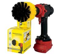 Kornely™ Cepillo Premium para Taladro, Medianamente Suave, Amarillo,8.5cm. Limpiador Profesional de Alta Potencia. No Raya las Superficies. Para Limpiar Baldosas, Juntas,Bañera,Ducha y Fibra de Vidrio