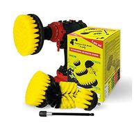 Kornely™ Cepillo Premium para Taladro, Medianamente Suave, Amarillo, Juego de 5 Piezas. No Raya Las Superficies. Adecuado para Limpiar Baldosas, Juntas, Bañera, Ducha, Fibra de Vidrio y Cerámica