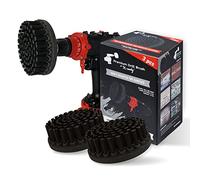 Kornely™Cepillo Premium para Taladro, Ultra Rígido, Negro, Juego de 3 Piezas, 13cm. Limpiador Profesional de Alta Potencia. No Raya las Superficies. Para Limpiar Parrillas, Piedra,Ladrillos y Baldosas