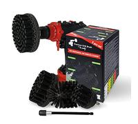 Kornely™Cepillo Premium para Taladro, Ultra Rígido, Negro, Juego de 5 Piezas. Limpiador Profesional de Alta Potencia. No Raya Las Superficies. para Limpiar Parrillas, Piedra,Ladrillos y Baldosas