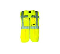 Korntex KXMFGXL Chaleco Reflectante Unisex multifunción con Bolsillos, Amarillo, XL EU