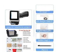 KOROBIE con Cartucho: Pistola de impresión 12,7 mm, código QR, Lote, Etiqueta Fecha caducidad, Impresora térmica inyección Tinta portátil Mini Mano para Uso Industrial(with Handle 1)