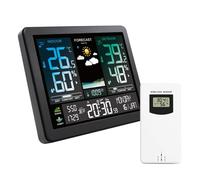 KOROBIE Estación meteorológica, Estación meteorológica electrónica, Reloj Inteligente con Pantalla a Color, Temperatura, Humedad, pronóstico del Tiempo, Despertador, 8 Idiomas para el hogar