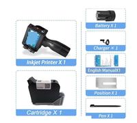 KOROBIE Impresora térmica de inyección Tinta portátil Mano con código Lote Barra 25,4 mm, número Fecha Variable, Logotipo y Etiqueta caducidad para Uso Industrial(Nero)