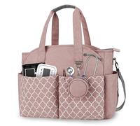 Korolev Bolsa de enfermera para el trabajo, bolsa de mano para enfermera, bolsa de lactancia con múltiples bolsillos para enfermeras y mujeres trabajadoras, color rosa