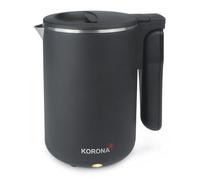 Korona 20250 Hervidor de viaje I 0,6 L I Ideal para viajar I acampar sobre la marcha I nero I 800 vatios I compacto I plegable