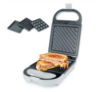 Korona 47020 Sandwichera 3 en 1 | 3 juegos de placas intercambiables con revestimiento antiadherente | 1. Plato de sándwich, 2. Plato de gofres belgas, 3. Plato de burbujas/popcake... B0CV5J5GRS