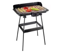 Korona Parrilla eléctrica de pie 46221 con parrilla XXL (51 x 30 cm), 2200 W, protección contra el viento, luz de control, interruptor de seguridad, ajuste de temperatura sin niveles