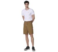 Koroshi Bermuda Carpenter de Algodón Canvas Efecto Lavado para Hombre - Relaxed Fit, de Color Tostado/Toasted Brown, Talla 34