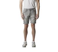 Koroshi Bermuda Hombre Cargo Denim Lavado Gris
