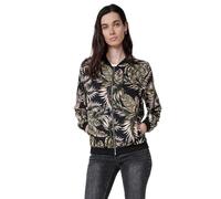 Koroshi Blusa tipo chaqueta transparencia manga larga y cuello redondo mujer, de color KAKI/KHAKI, Talla M