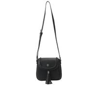 Koroshi Bolso tipo bandolera efecto piel con detalle de tachuelas en tapeta en delantero y trenzas decorativas en tapeta con detalle de pon-pon y cierre mediante imán y asa larga para mujer, de color