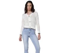 Koroshi Cárdigan Mujer de Tricot Calado con Botones Crudo
