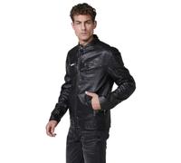 Koroshi Chaqueta cazadora hombre efecto piel motera, de color MARRON OSCURO/DARK BROWN, Talla L