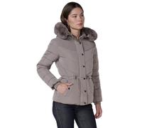 Koroshi Chaqueta cazadora plumífero acolchado mujer capucha extraíble, de color BEIGE, Talla M