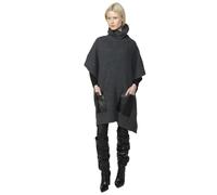 Koroshi Jersey Punto Cuello Alto Tricot Capa con Bolsillos de plastrón Delanteros Mujer, de Color Gris Marengo/Dark Grey, Talla Uni