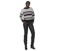 Koroshi Jersey Punto Tricot galga Gruesa Cuello Redondo Mujer, de Color Black, Talla S
