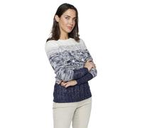 Koroshi Jersey Punto Tricot Rayas degradadas Mujer, de Color Navy, Talla XS