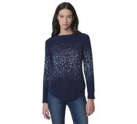 Koroshi Jersey Punto Tricot Suave Jacquard Mujer, de Color Navy, Talla M