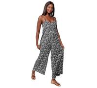 Koroshi Jumpsuit Holgado con Estampado Floral en Color Negro para Mujer | Moda Actual, de Color Negro, Talla L