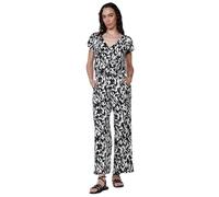 Koroshi Mono Largo elástico con Escote Pico Cruzado para Mujer, de Color Black, Talla S