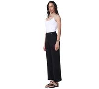 Koroshi Pantalón Largo de Tricot con Cintura engomada para Mujer, de Color Black, Talla 44
