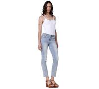 Koroshi Pantalón Largo Jeans Recto con Cierre Delantero con Cremallera y botón para Mujer, de Color Azul CL/Light Blue, Talla 40