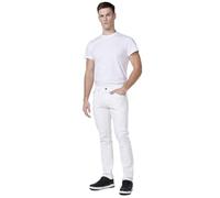 Koroshi Pantalón Largo Straigth Regular fit con Cinco Bolsillos y uno cerillero para Hombre, de Color Blanco/White, Talla 28