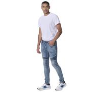 Koroshi Pantalón Vaquero Biker Skinny Fit Hombre Azul Claro