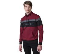 Koroshi Sudadera de hombre en color menta con cuello alto ajustable mediante cordón. Tejido mezcla de algodón y poliéster para confort y estilo moderno., de color ROJO/RED, Talla XL