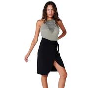 Koroshi Vestido Corto de Punto Verde y Negro con Lazo para Mujer, de Color Verde, Talla M
