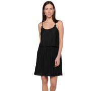 Koroshi Vestido Corto de Tirantes con Tela Plisada y Corte en la Cintura engomada en Capa de Color Negro para Mujer | Moda Actual, de Color Negro, Talla S