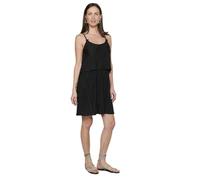 Koroshi Vestido Corto de Tirantes con Tela Plisada y Corte en la Cintura engomada en Capa para Mujer | Moda Actual, de Color Black, Talla S