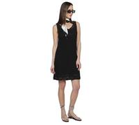 Koroshi Vestido Corto de Tirantes con Tela Tricot con Forro para Mujer | Moda Actual, de Color Black, Talla M