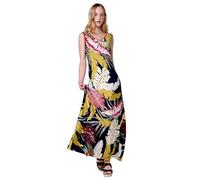 Koroshi Vestido Largo con Estampado Tropical y Bordado Manta para Mujer Multicolor, de Color Multicolor, Talla XL